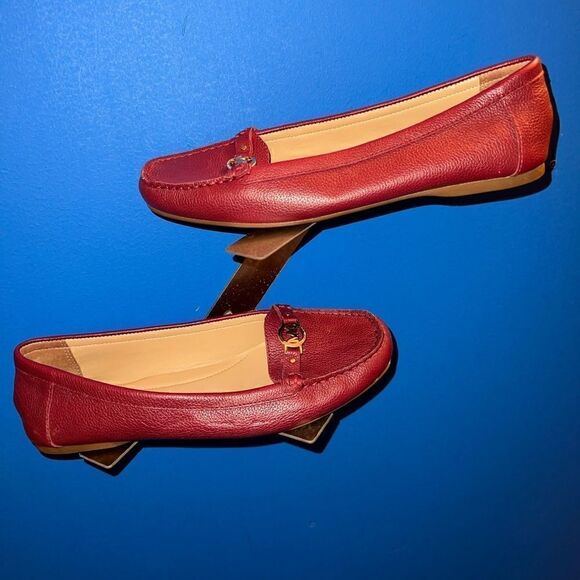 Michael Kors MG18F red leather ballet flats Women's 8.5 M EU 38.5 - Picture 1 of 6